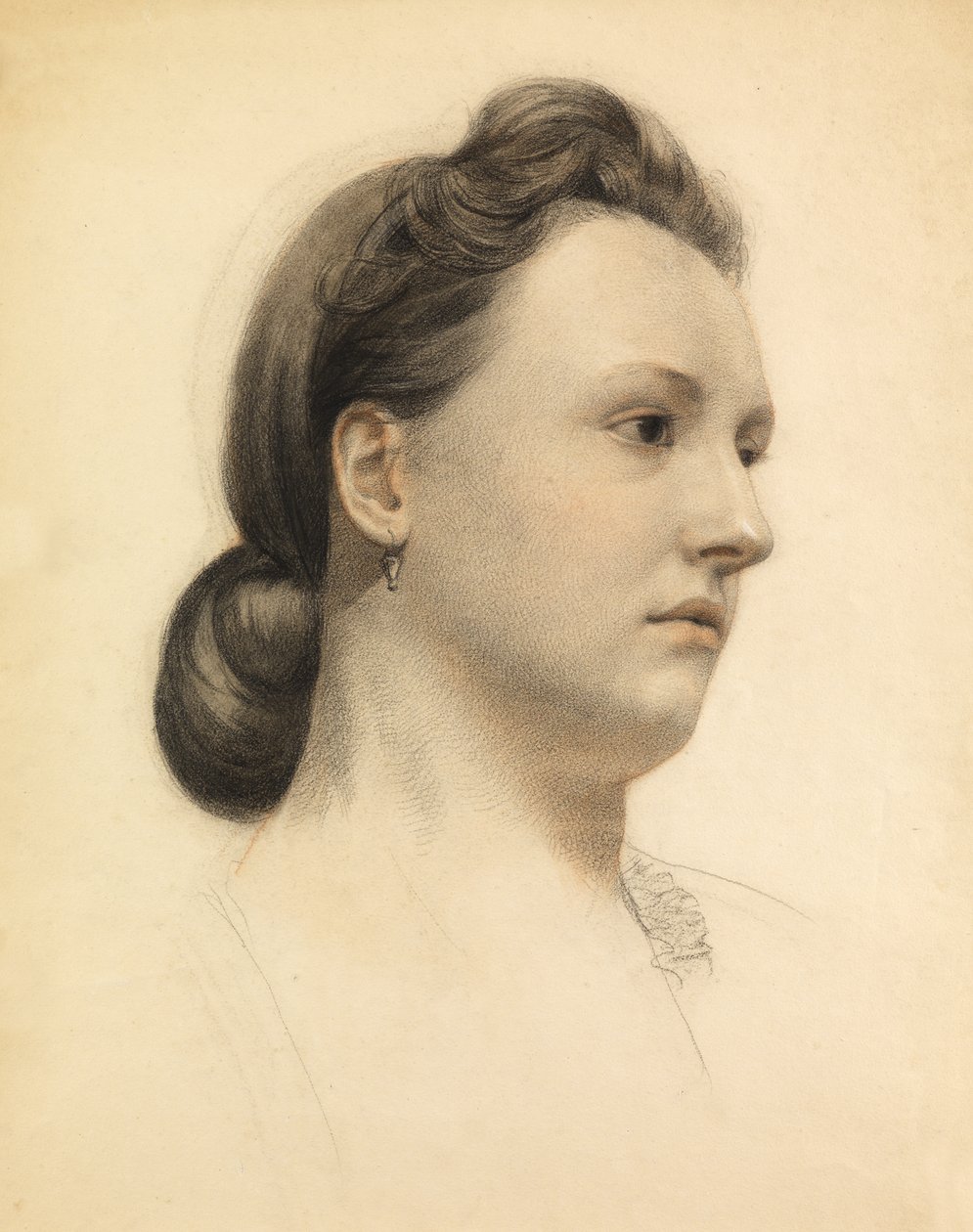 Miss Wells (kolorowa kreda na papierze) autorstwa Walter Fryer Stocks