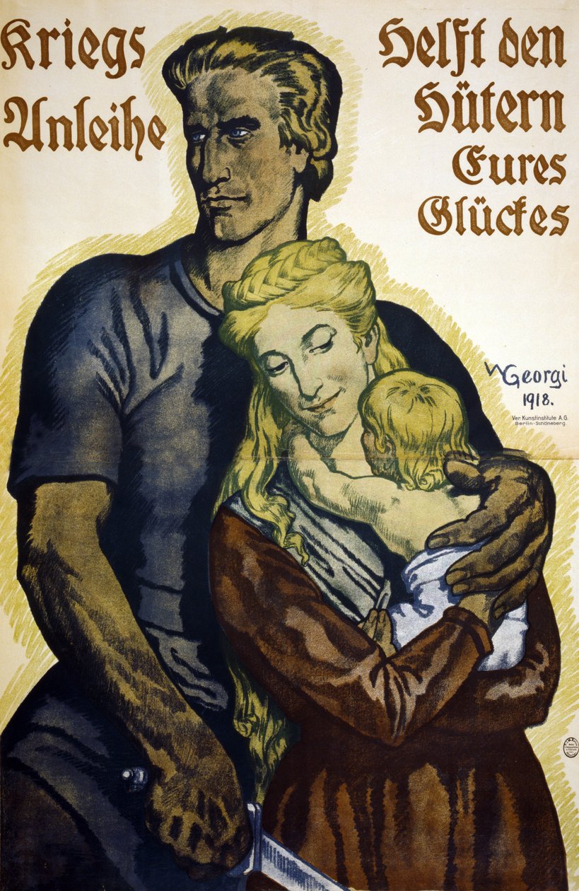 I wojna światowa 1914-1918. Niemiecki plakat dla subskrybentów obligacji wojennych autorstwa Walter Georgi