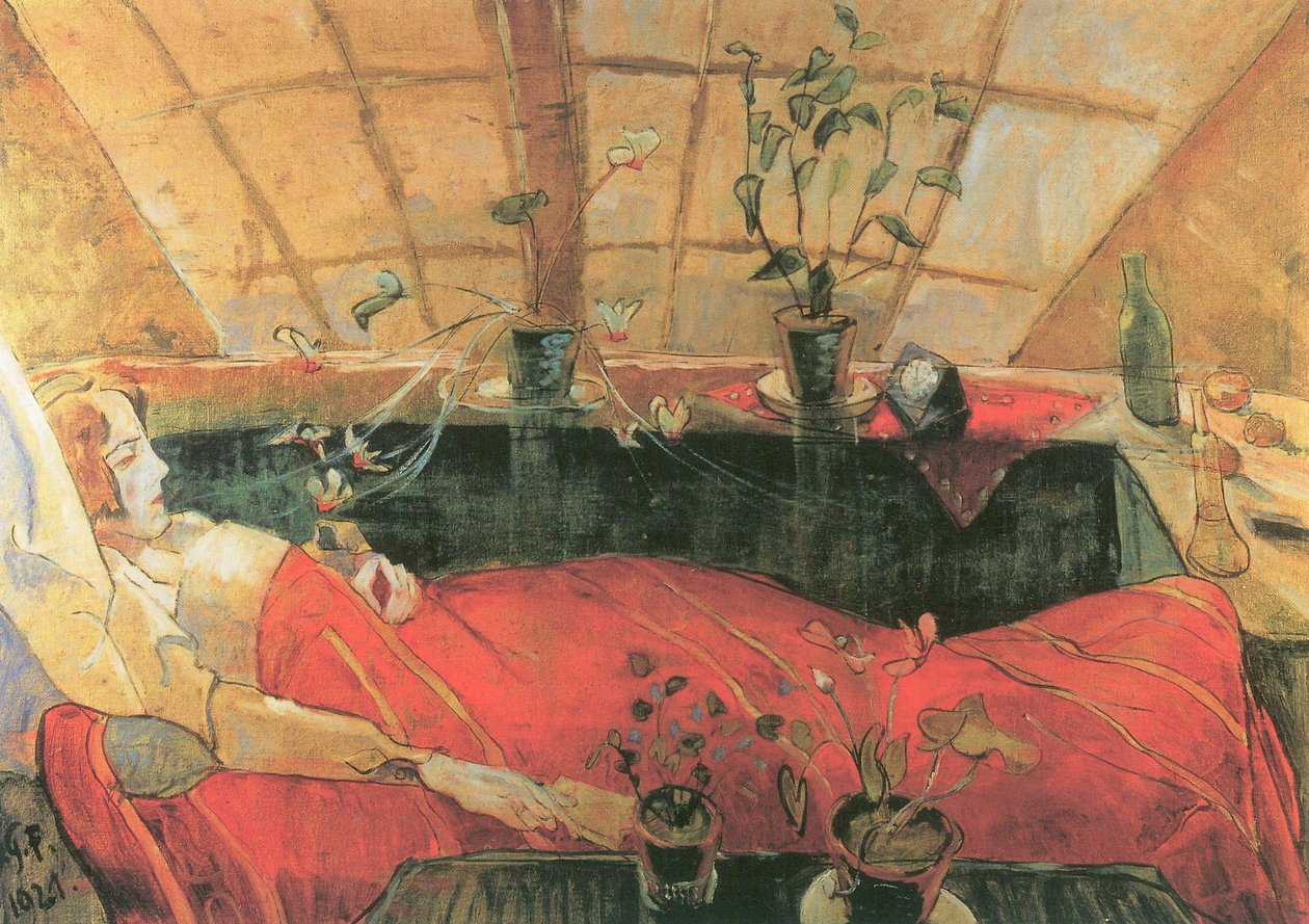 B.79 Walter Gramatté. Die Genesende. The Convalescent (Sonia Gramatté). 1921 autorstwa Walter Gramatte
