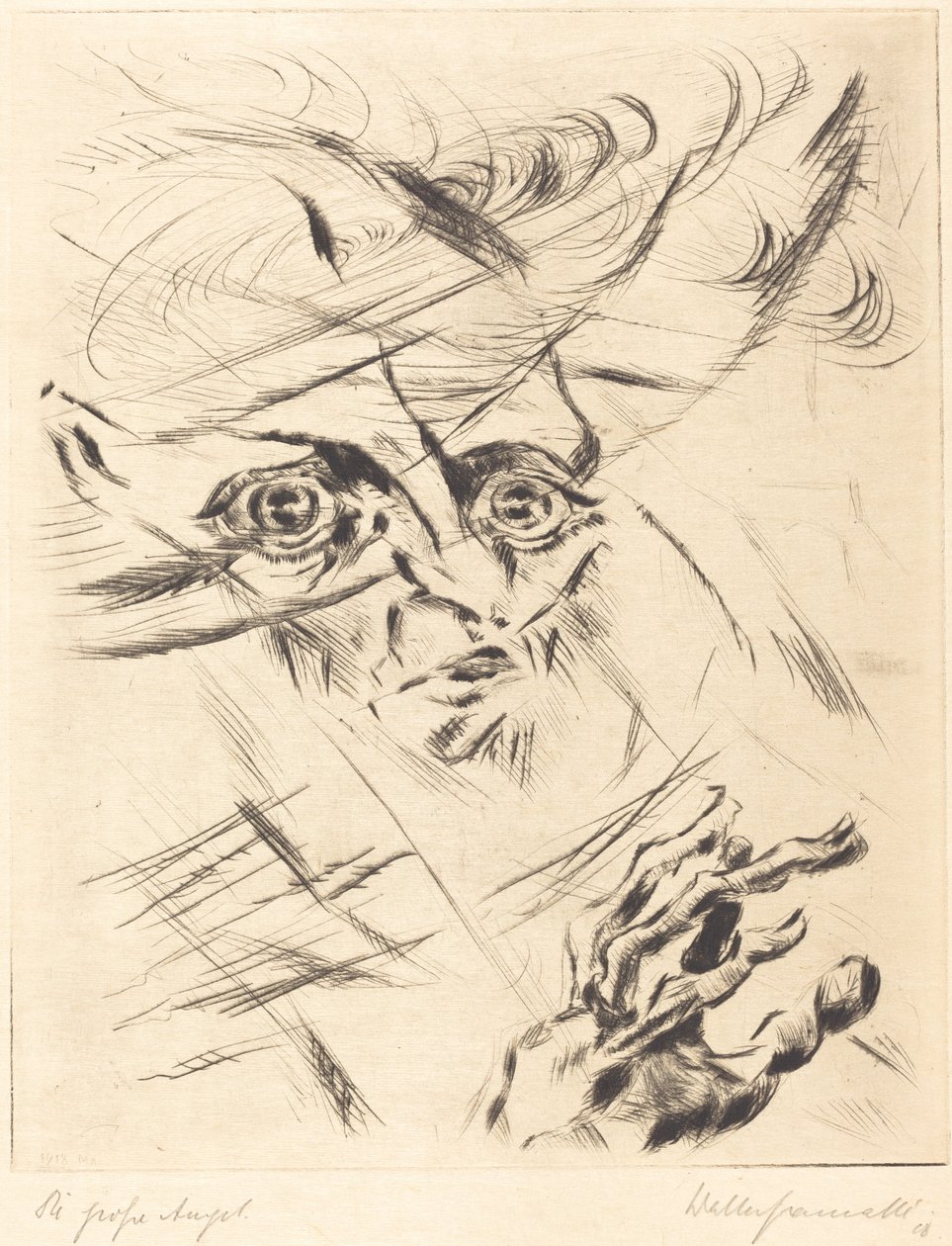 Die Grosse Angst Wielki niepokój, 1918. autorstwa Walter Gramatte