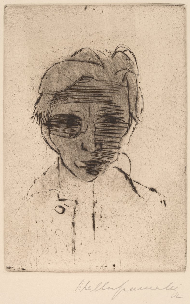 Ponura twarz, Autoportret Ciemna twarz, Autoportret, 1922. autorstwa Walter Gramatte