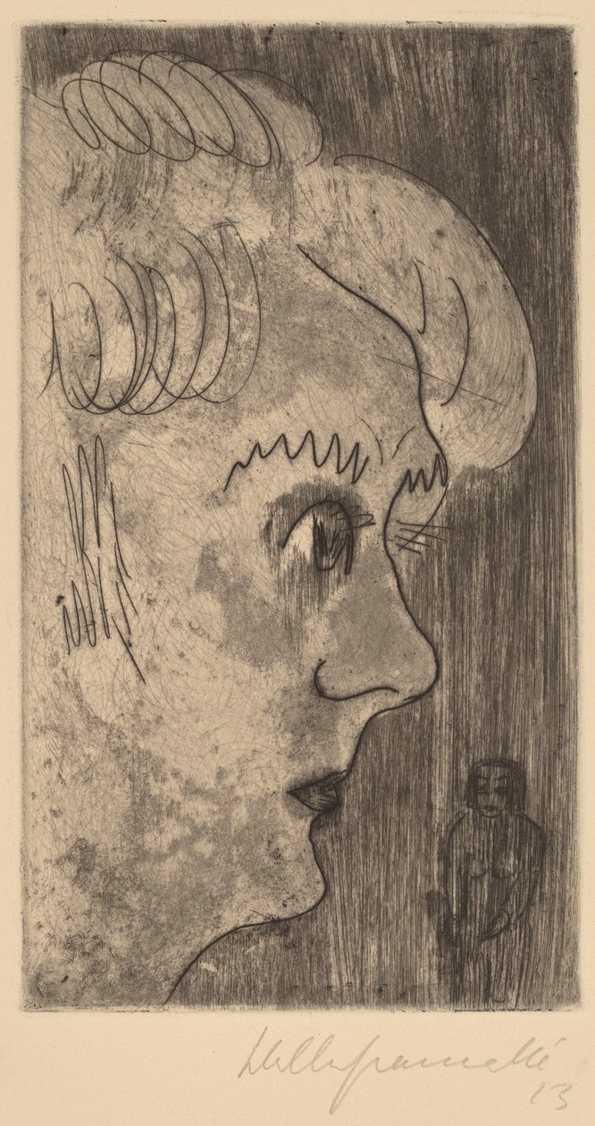 Głowa w profilu, 1923. autorstwa Walter Gramatte