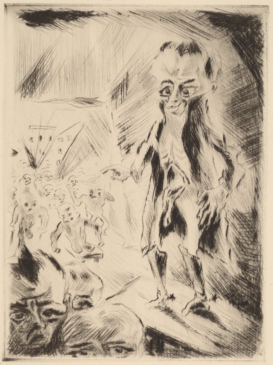 Scena w kawiarni z kaleką, 1918. autorstwa Walter Gramatte