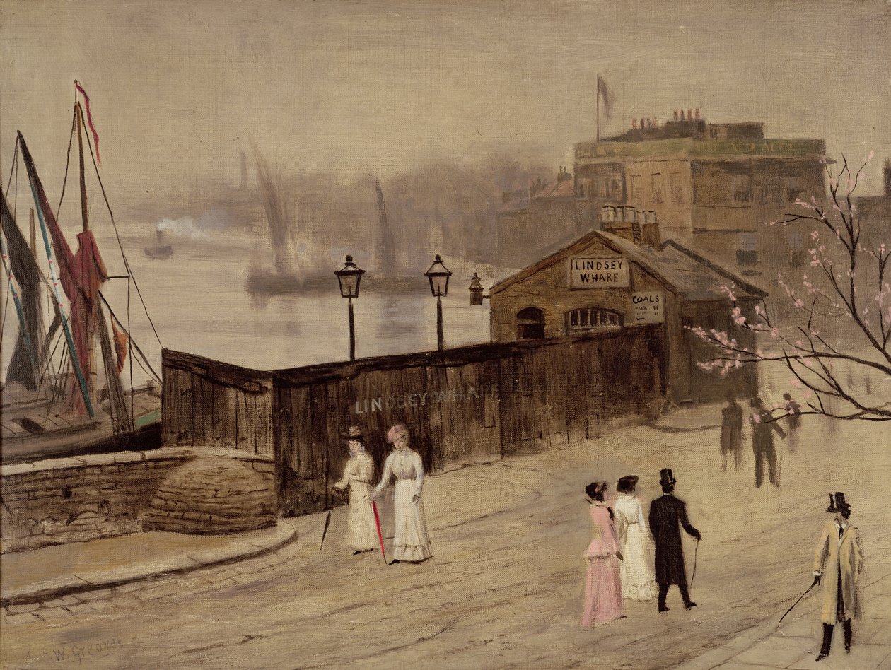 Lindsey Wharf (olej na płótnie) autorstwa Walter Greaves