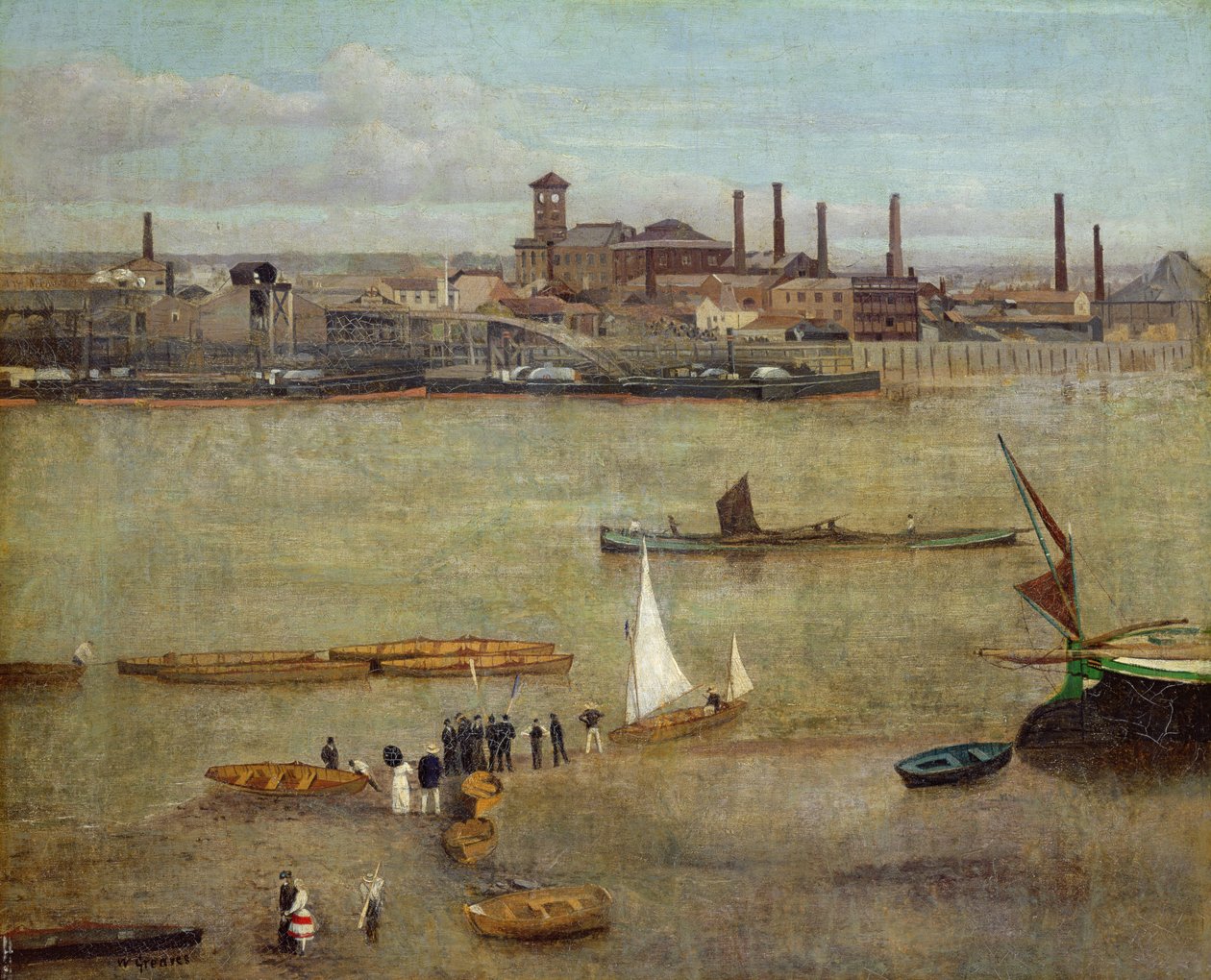 Fabryka Plumbago, Battersea (olej na płótnie) autorstwa Walter Greaves