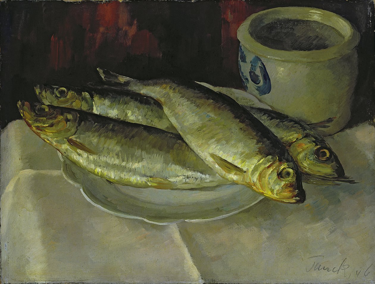 Martwa natura rybna (olej na płótnie) autorstwa Walter Heinrich Tanck