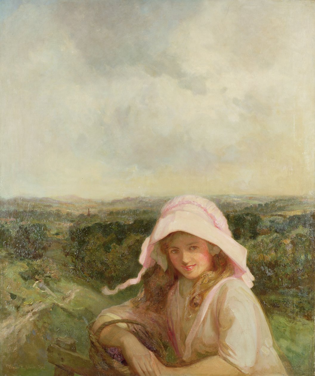 Dziewczyna w krajobrazie autorstwa Walter Herbert Allcott