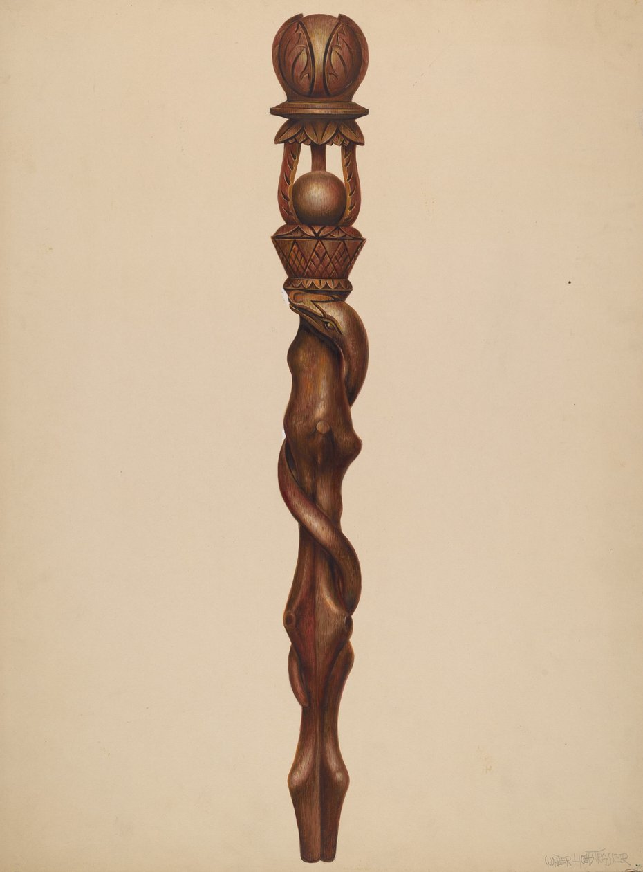 Rzeźba drwala z berłem, ok. 1930 r. 1938. autorstwa Walter Hochstrasser