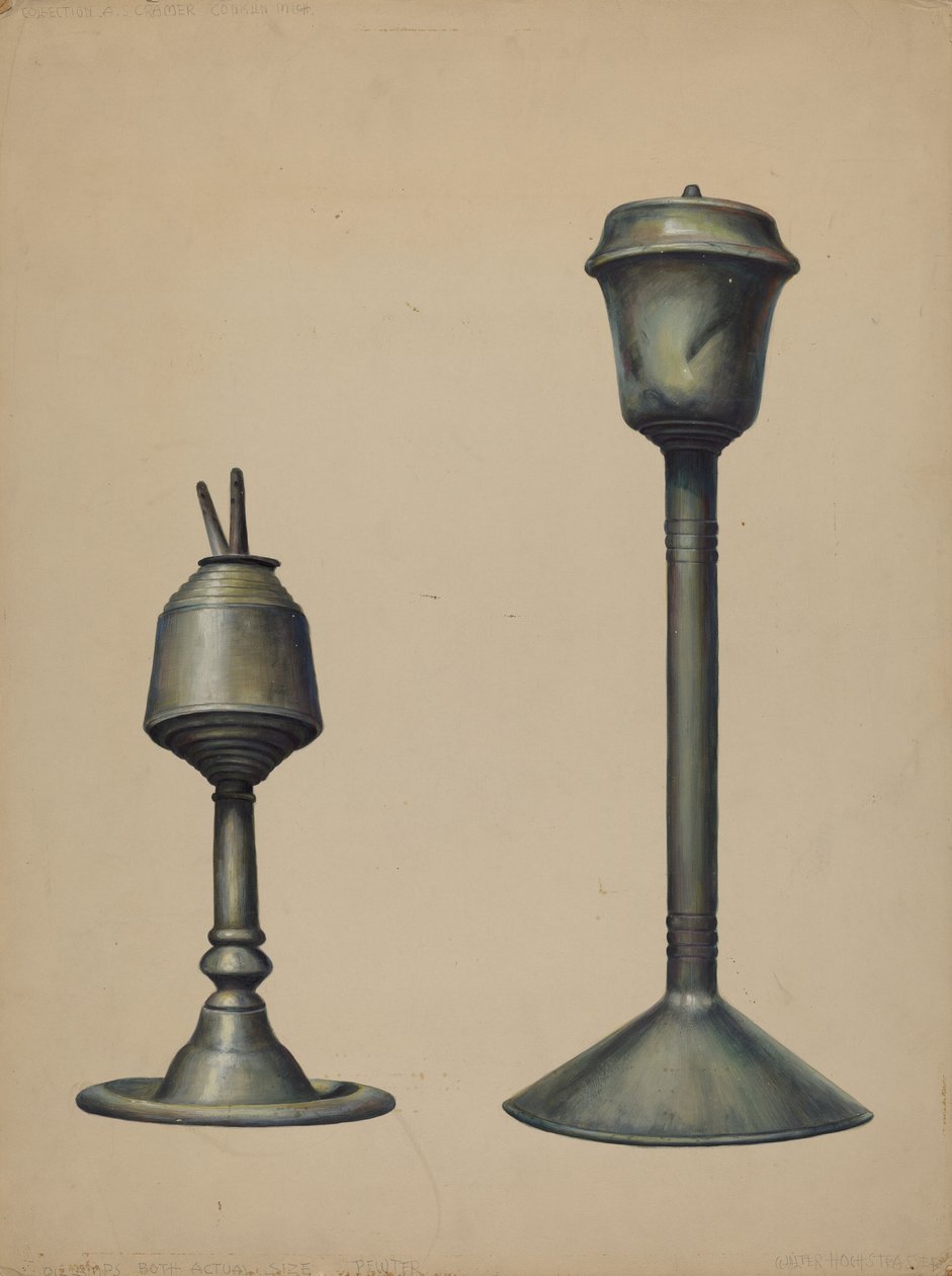 Dwie lampy naftowe, ok. godz. 1938. autorstwa Walter Hochstrasser