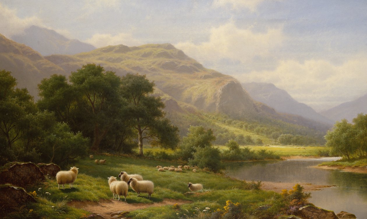 Dolina Lledr, Północna Walia (olej na płótnie) autorstwa Walter J. Watson