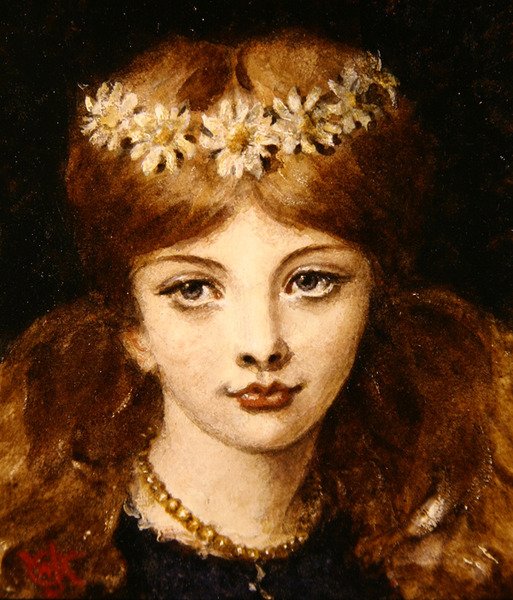 Portret Alice Knewstub, córki artysty (akwarela na papierze) autorstwa Walter John Knewstub