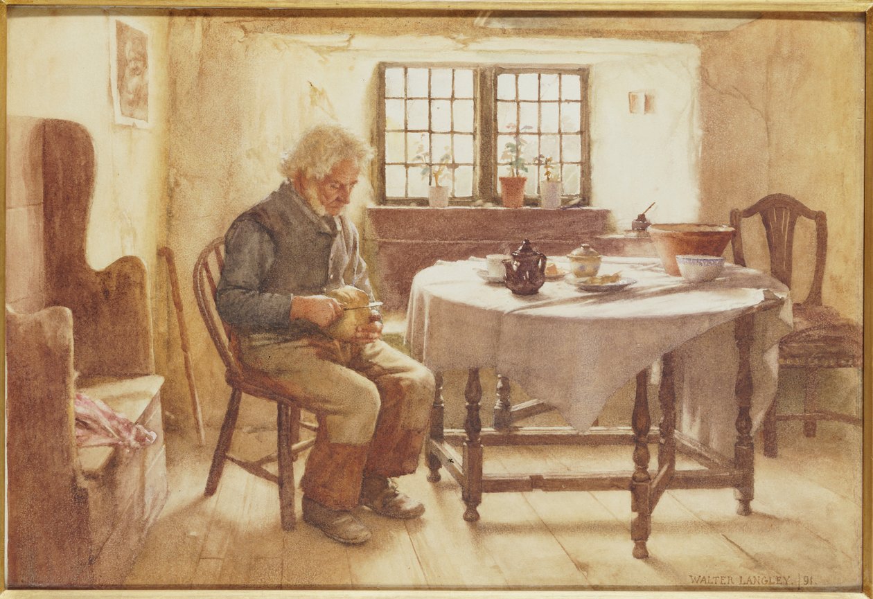 Posiłek biednego człowieka, 1891 autorstwa Walter Langley