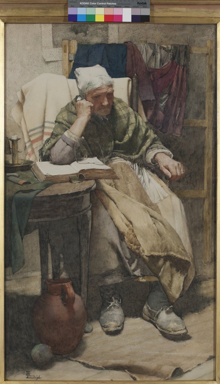 Czas nie porusza się, nasza istota, która się porusza, 1882 (wc na papierze) autorstwa Walter Langley