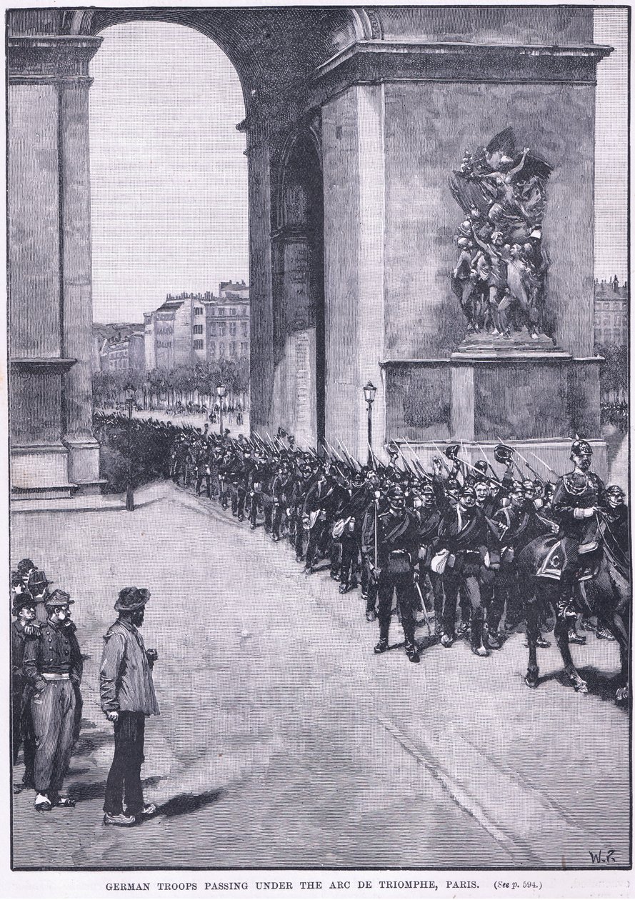 Wojska niemieckie przechodzące pod Łukiem Triumfalnym 1871 AD autorstwa Walter Paget