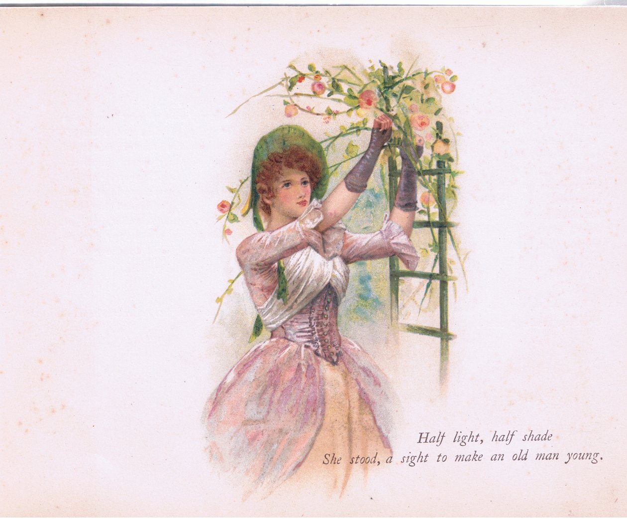 Pół światła, pół cienia, ilustracja z Tennyson Pictures wydana przez EP Dutton & Co, ok. 1900 (kolor litho) autorstwa Walter Paget