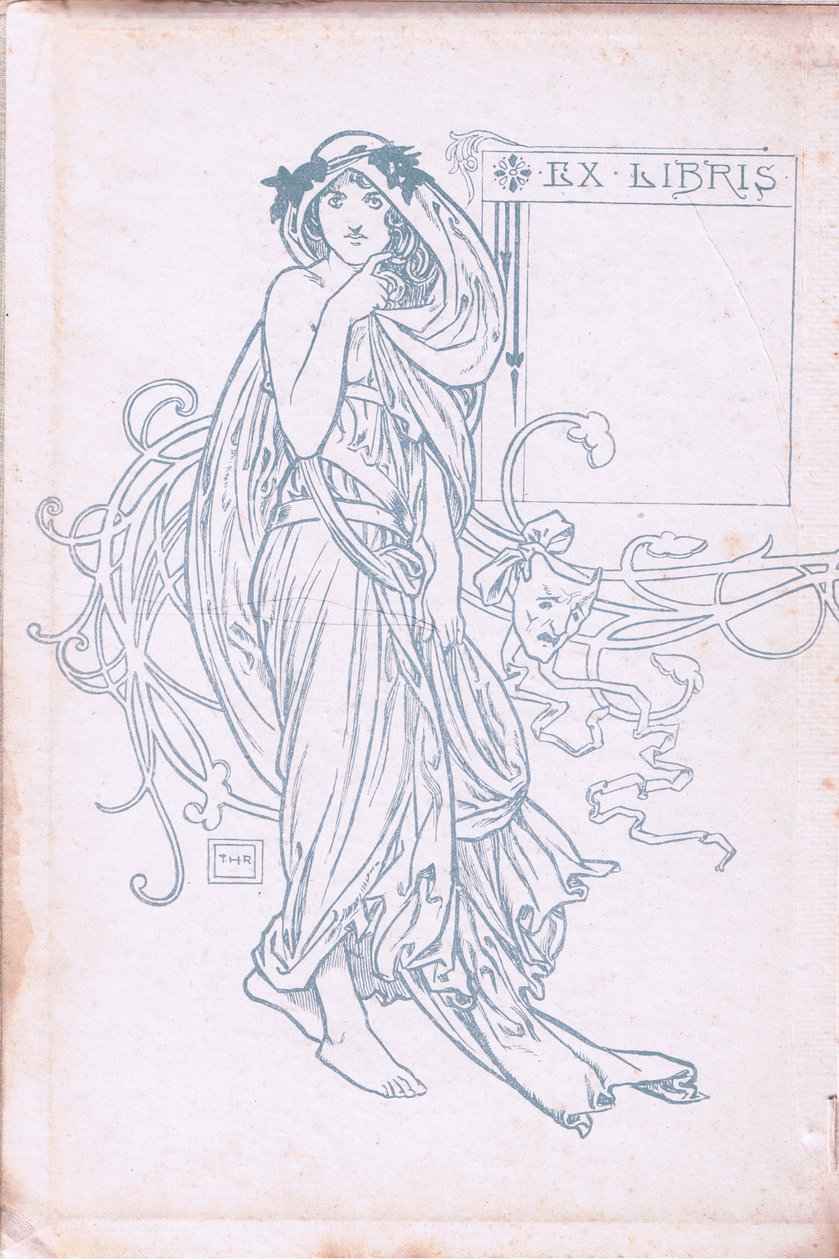Projekt okładki wewnętrznej (zielona i biała), 1900 autorstwa Walter Paget