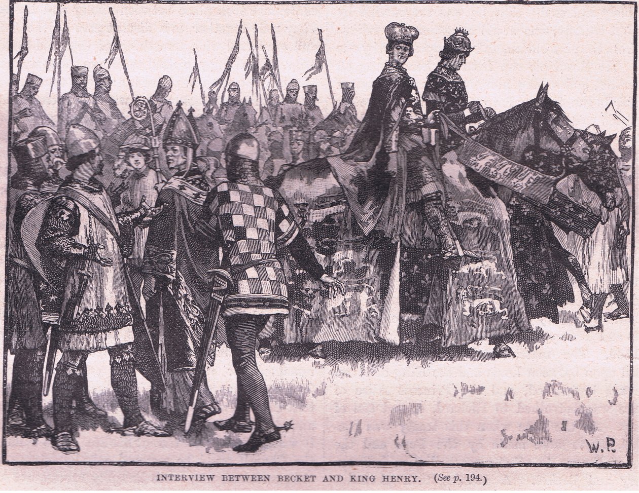 Wywiad między Becketem a królem Henrykiem AD 1169 autorstwa Walter Paget