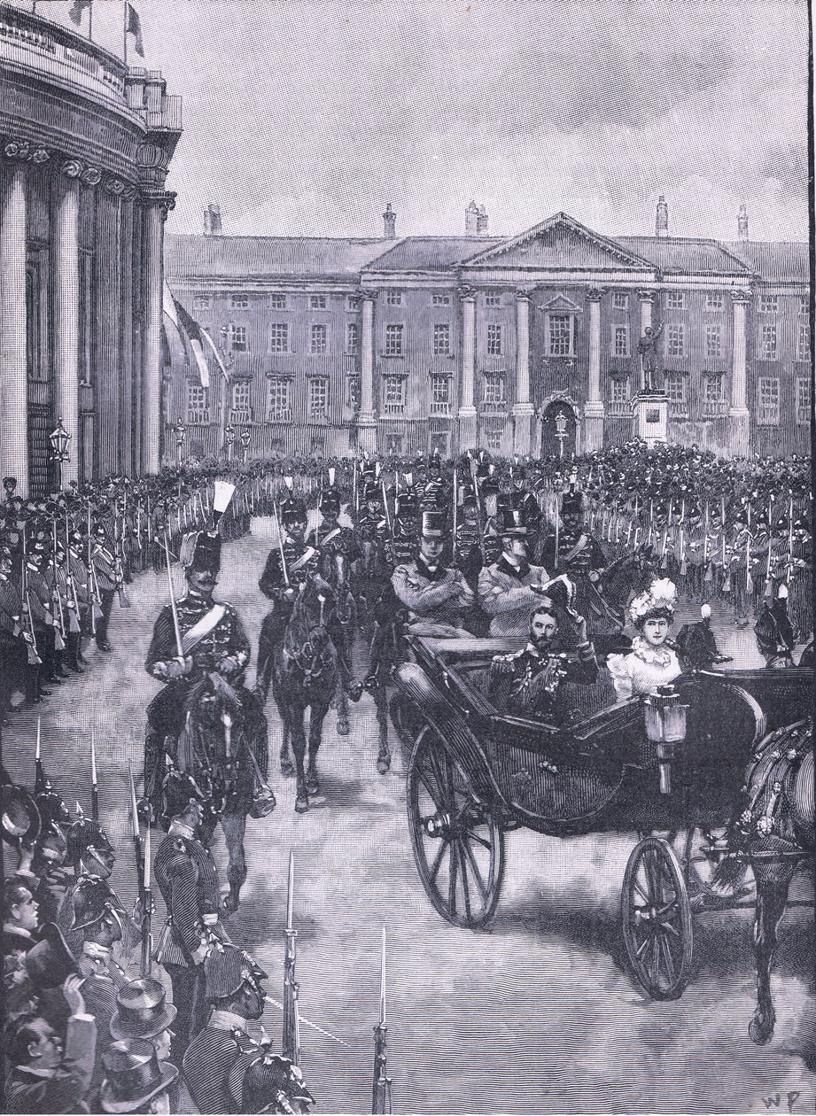 Wizyta księcia i księżnej Yorku w Dublinie, ilustracja z Cassells History of England, 1900 autorstwa Walter Paget
