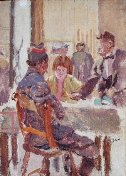 Żołnierz belgijski (olej na płótnie) autorstwa Walter Richard Sickert
