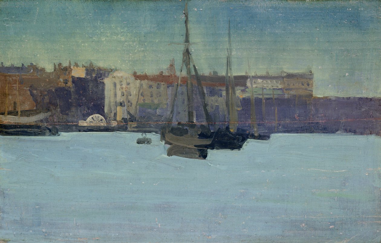 Port Dieppe (olej na pokładzie) autorstwa Walter Richard Sickert
