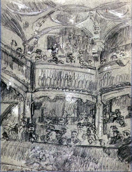 La Gaite Montparnasse, ok. 1907 (kreda na papierze) autorstwa Walter Richard Sickert