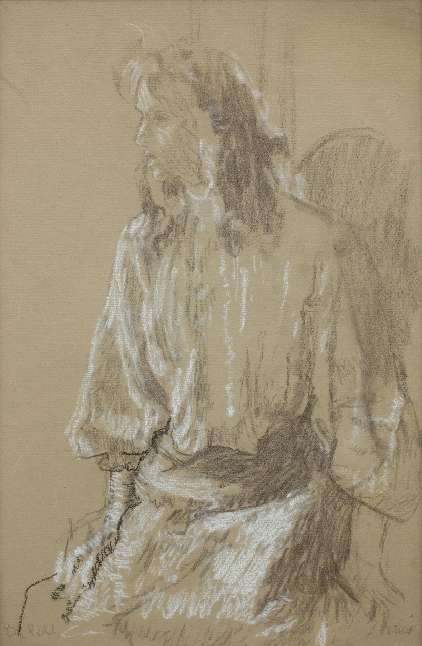 Mała Rachel, ok. 1906 (Czarno-biała kreda na szarym papierze) autorstwa Walter Richard Sickert