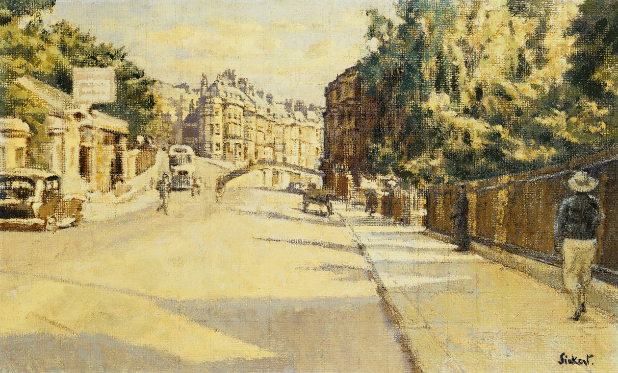 London Street, Bath, patrząc w stronę Walcota, ok.1939 autorstwa Walter Richard Sickert
