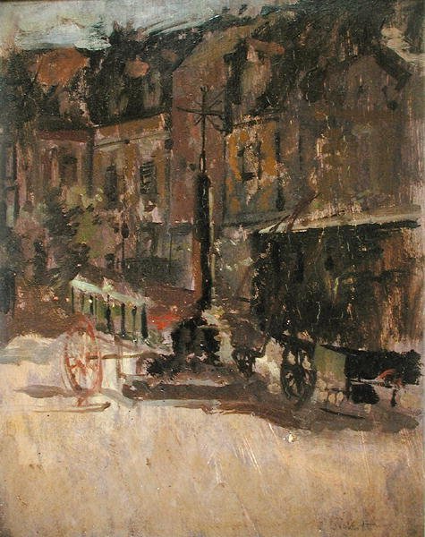 Market Cross, Dieppe (olej na panelu) autorstwa Walter Richard Sickert