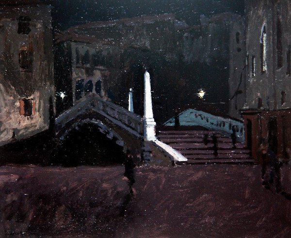 Ponte delle Guglie sul Cannaregio (Scena nocna, Wenecja) ok. 1896 (olej na płótnie) autorstwa Walter Richard Sickert