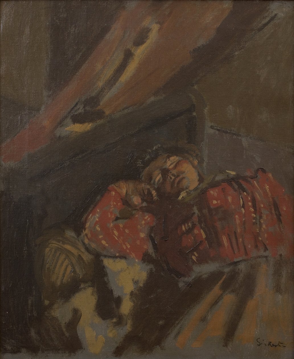 Czerwona wzorzysta bluzka, ok. 1907 (olej na płótnie) autorstwa Walter Richard Sickert