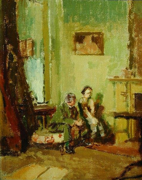 Opowiadając bajkę, ok. 1914 (olej na płótnie) autorstwa Walter Richard Sickert