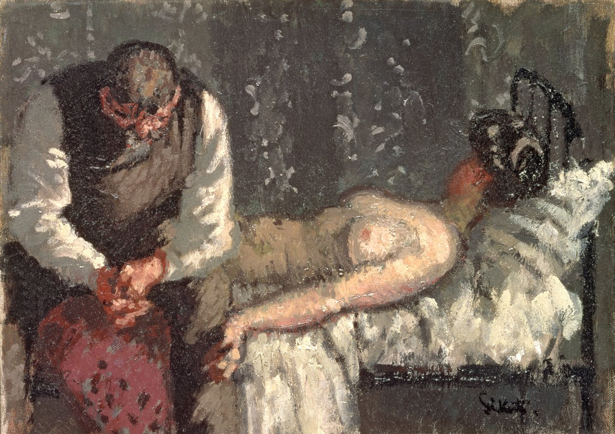 Morderstwo w Camden Town, czyli co będziemy robić za czynsz?, ok. 1908-9 (olej na płótnie) autorstwa Walter Richard Sickert