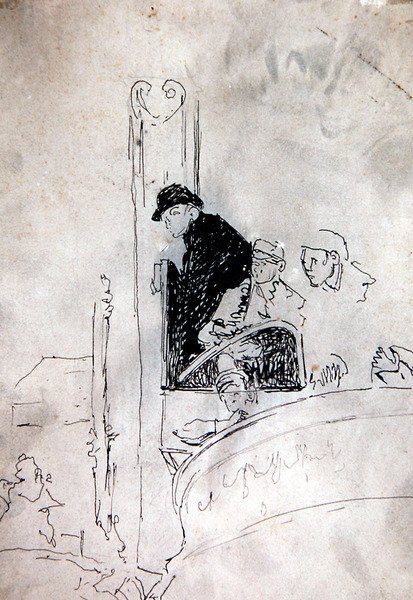 The Gallery of the Old Bedford, c.1895-1900 (pióro i atrament na papierze) autorstwa Walter Richard Sickert