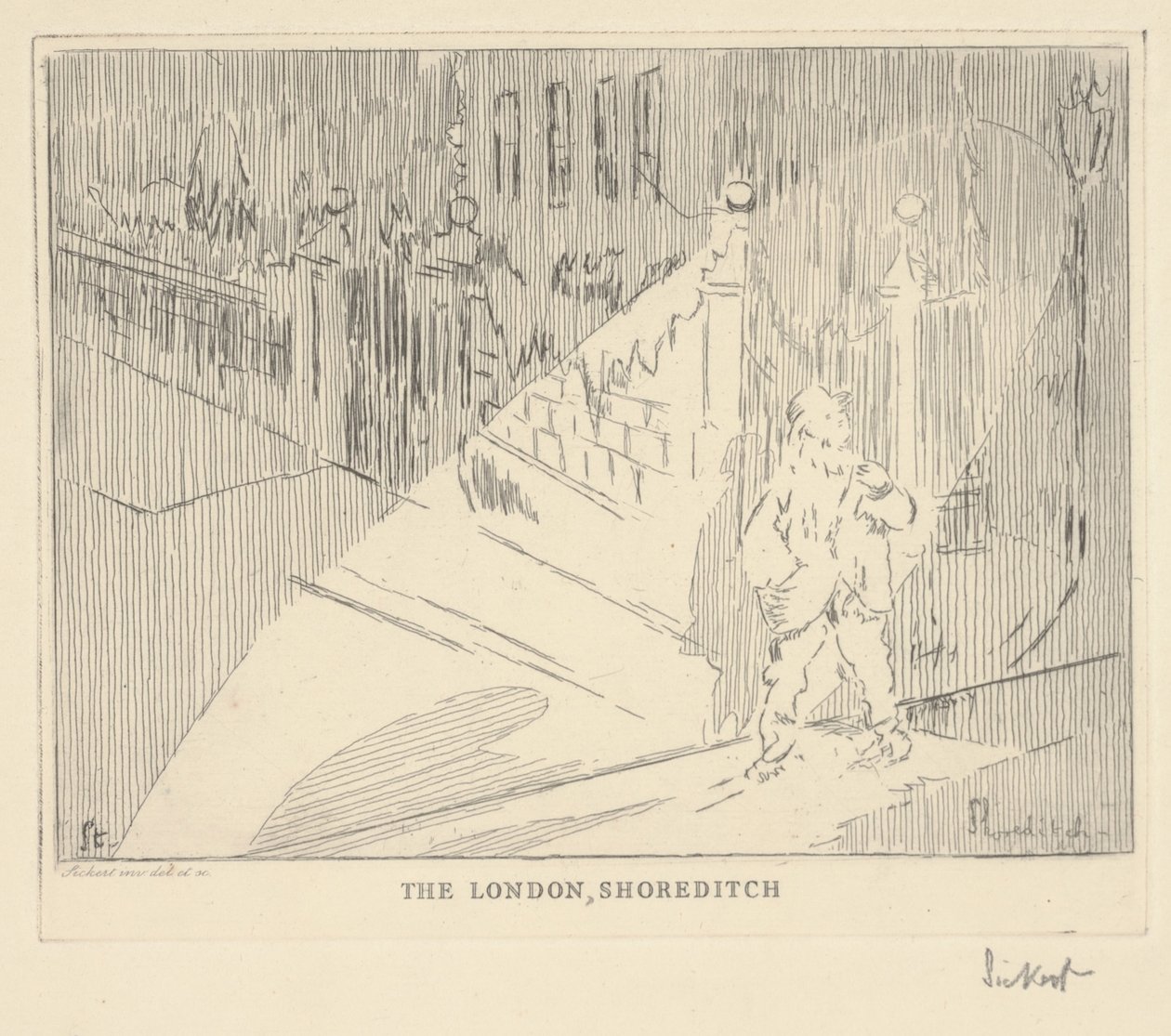 London Shoreditch (akwaforta) autorstwa Walter Richard Sickert