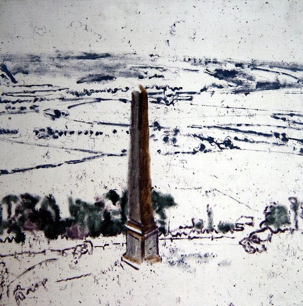 Obelisk w Arques, Eaulne Valley, Dieppe, ok. 1913-14 (olej na płótnie) autorstwa Walter Richard Sickert