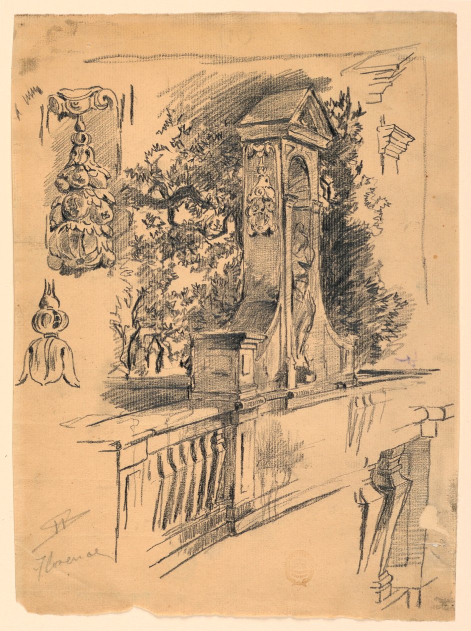 Studia z mostu we Florencji, Włochy autorstwa Walter Shirlaw