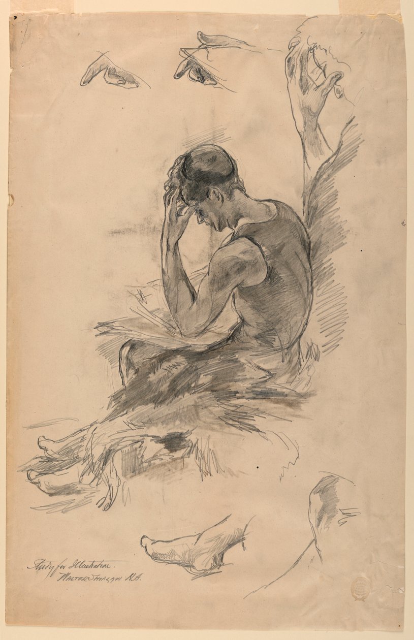 Studium dla ilustracji autorstwa Walter Shirlaw