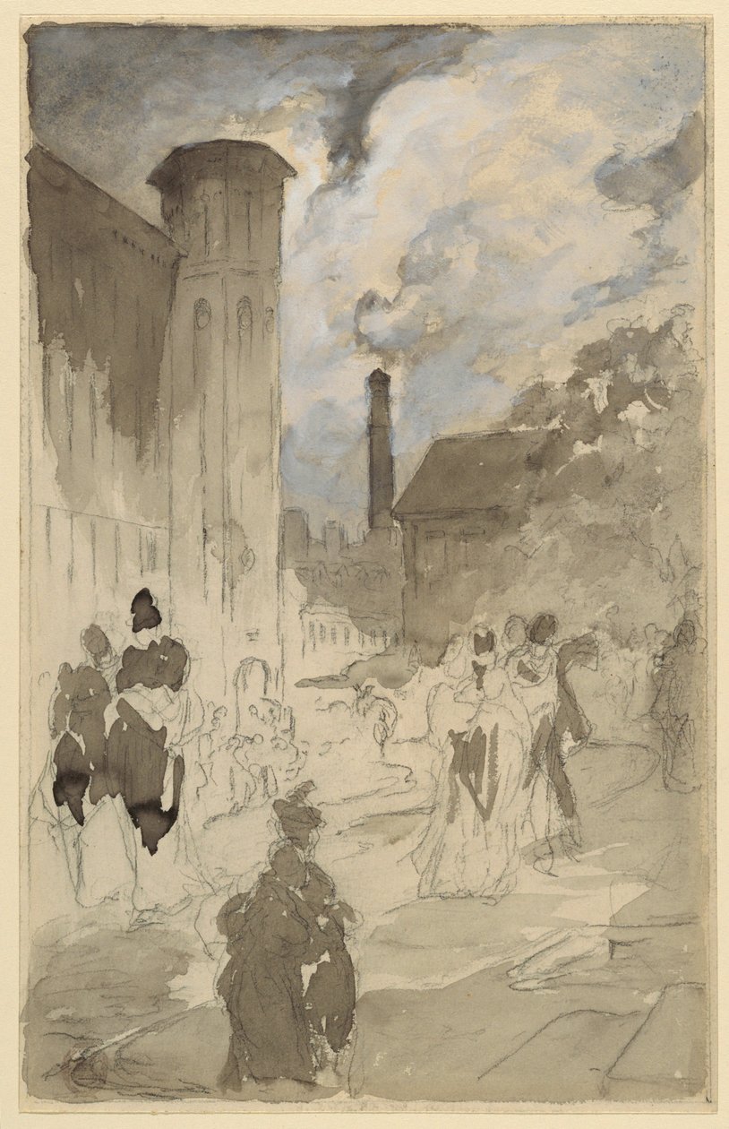 Rynek (studium dla ilustracji) autorstwa Walter Shirlaw