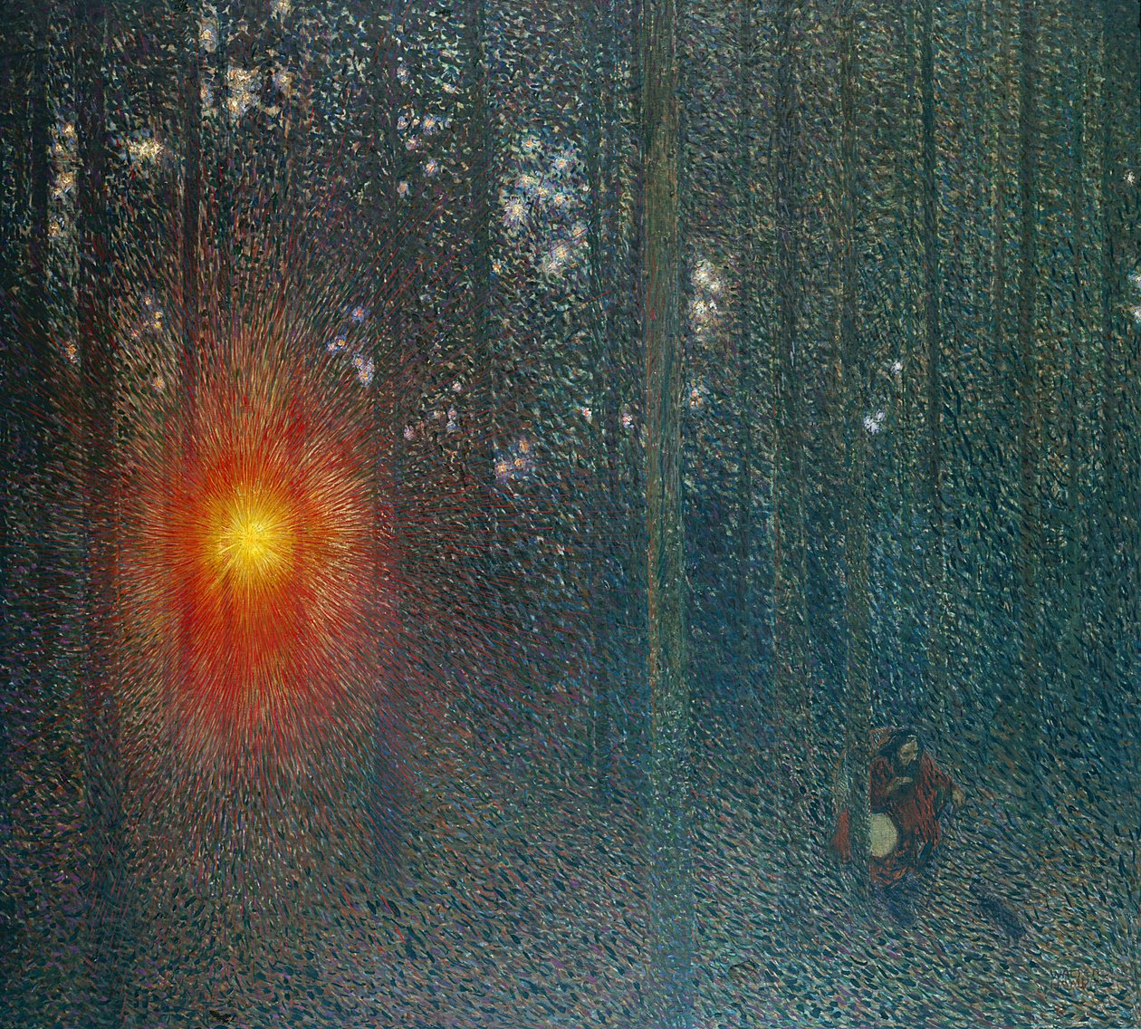 Wieczór, ok. 1900 (olej na płótnie) autorstwa Walter Sigmund Hampel