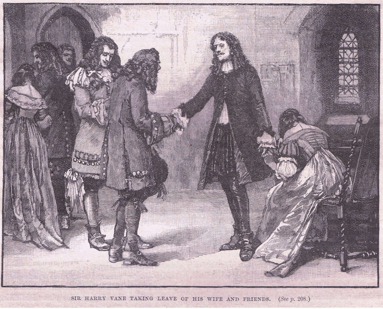 Sir Henry Vane żegna się z żoną i przyjaciółmi autorstwa Walter Stanley Paget