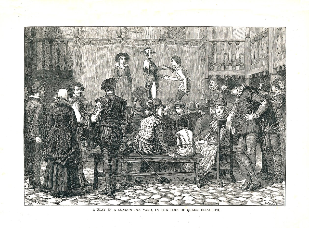 Sztuka w elżbietańskim londyńskim dziedzińcu, 1878 r. autorstwa Walter Thornbury