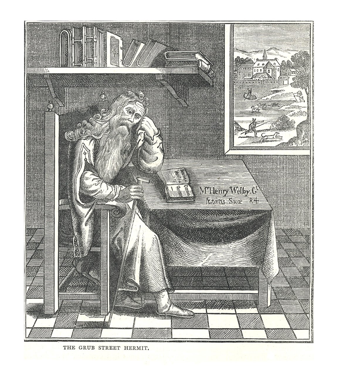 Pustelnik z Grub Street. Ze zdjęcia opublikowanego przez Richardsona, 1878 autorstwa Walter Thornbury