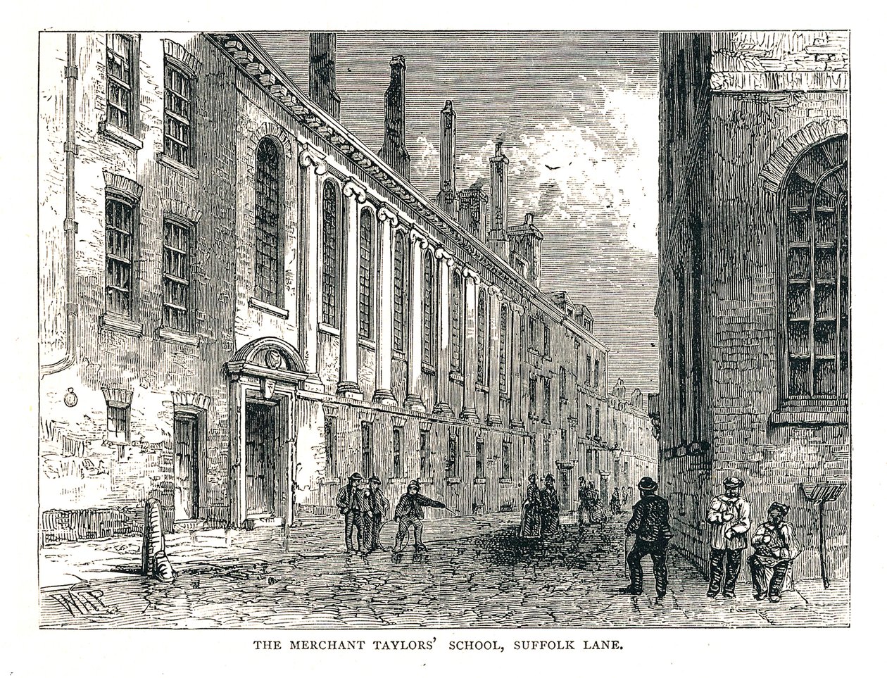 Szkoła Kupców Taylorów, Suffolk Lane, 1878 autorstwa Walter Thornbury