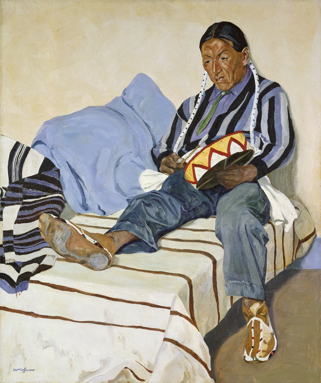 Śpiewający Indianin (olej na płótnie) autorstwa Walter Ufer