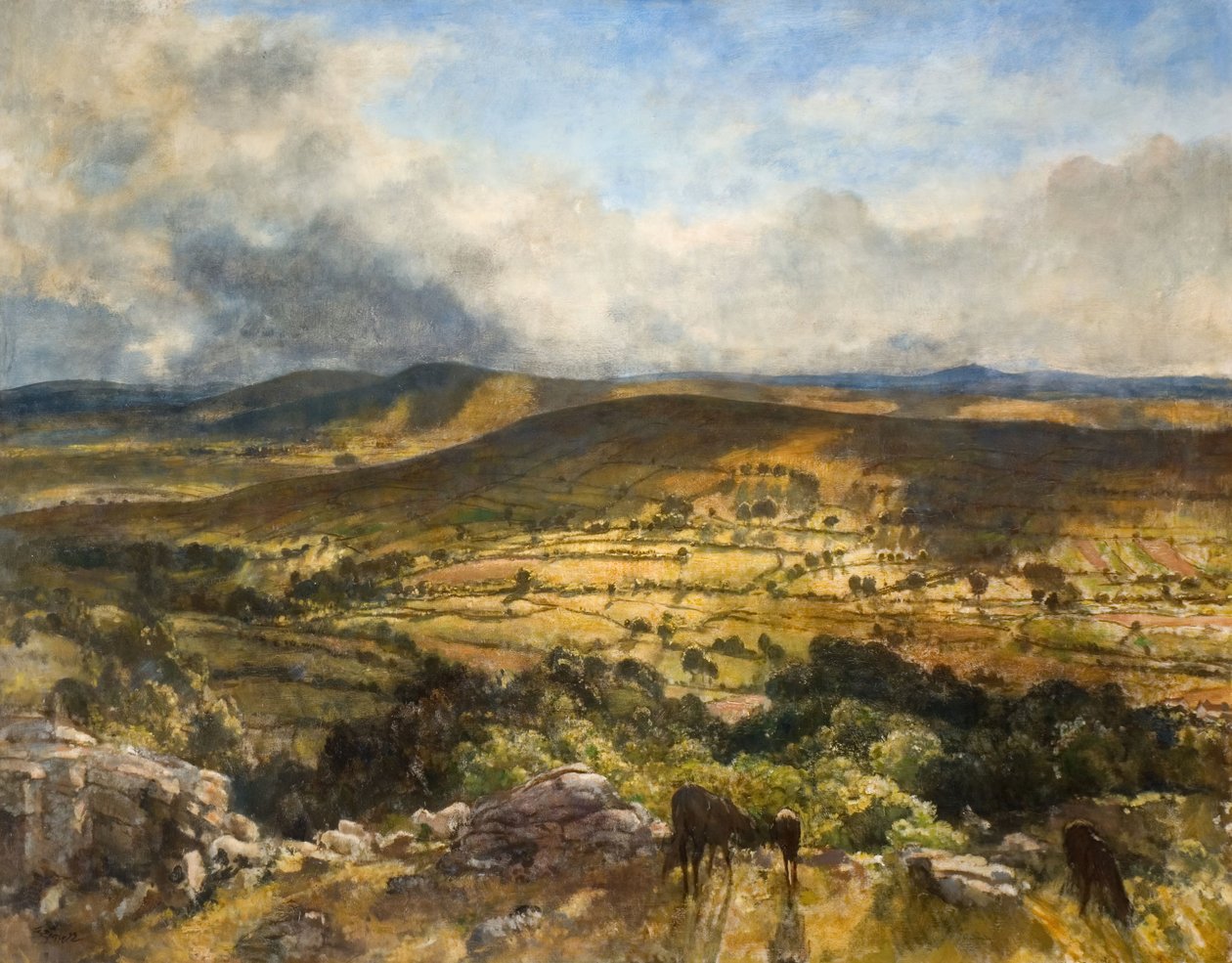 Widecombe In The Moor, Devon, 1922. autorstwa Walter Westley Russell