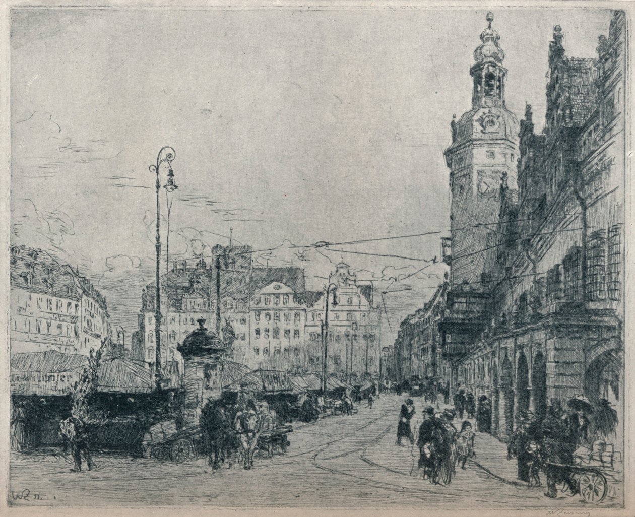 Rynek, Lipsk, ok. 1913 autorstwa Walter Zeising