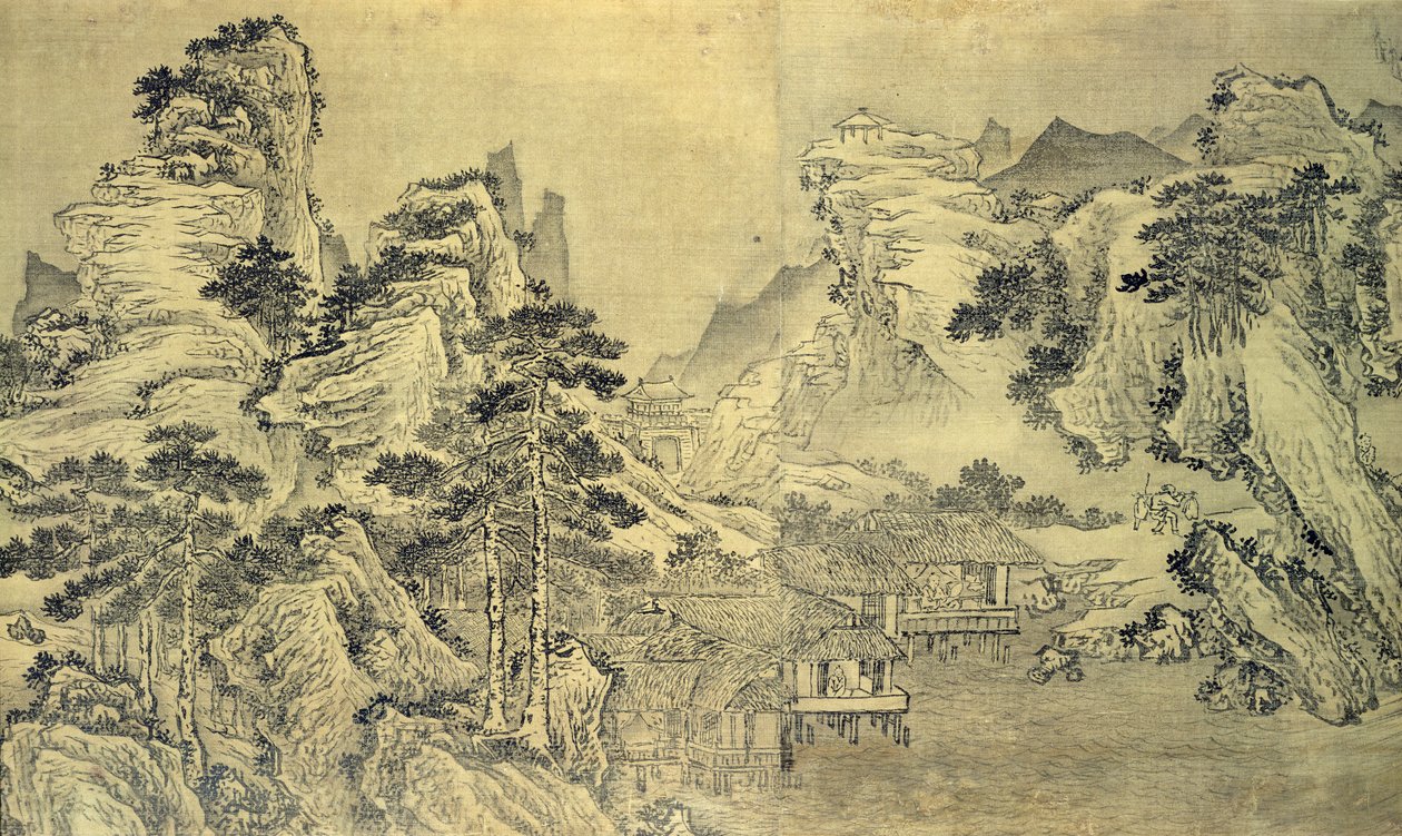 Widok z pawilonu Keyin na górę Paradise (Baojie), 1562 autorstwa Wang Wen
