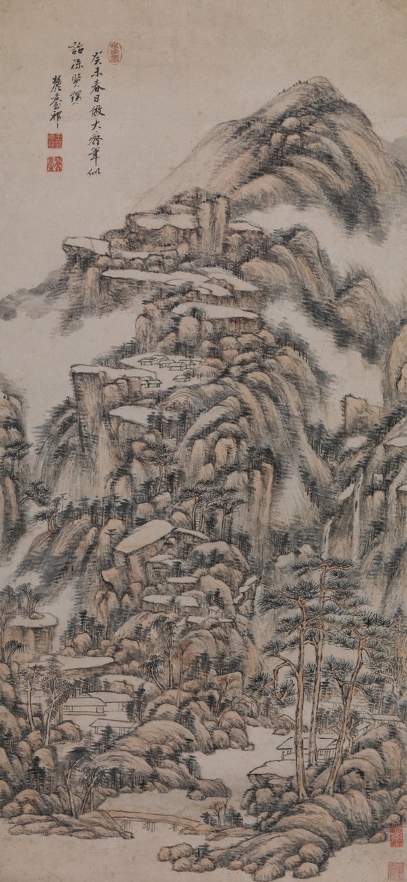 Krajobraz w stylu Huang Gongwang autorstwa Wang Yuanqi