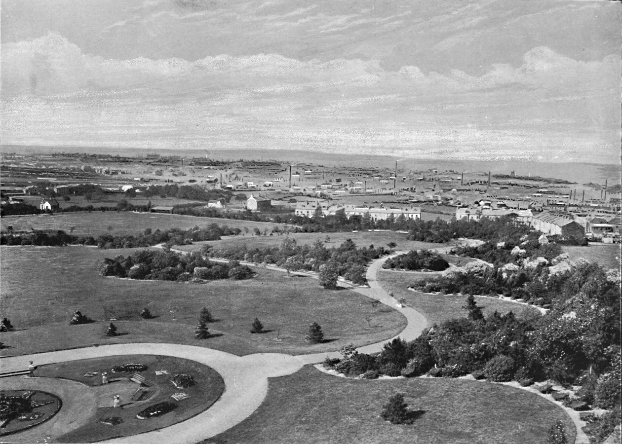 Barnsley Park i miasto, ok. 1896 r. autorstwa Warner Gothard