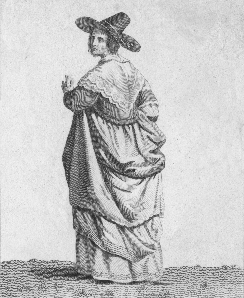 „Żona kupca – strój wybitnych mieszczan w 1640”, 1807 r. autorstwa Warren